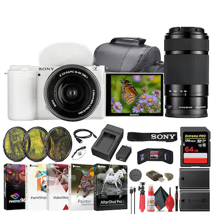 SONY a 3.5-5.6/PZ 16-50 OSS - 0.25m/0 @40.5 020m/0.821-0.30m/0.sai 98f
SONY T 100 TO S5 4.5-6.3/55-210
COREL COOEL Section
SKRPrR
danstuaio
PalOtRr
PaintShop
VideoStuc
PHOTOM
COREL
Aftershot
Painter: 1ort19tA Pro 3 essentials
GONT SONY Extreme PRO 170 B/ V0
64 GB ULTIMA 1km AVE SROITU W - C8.-