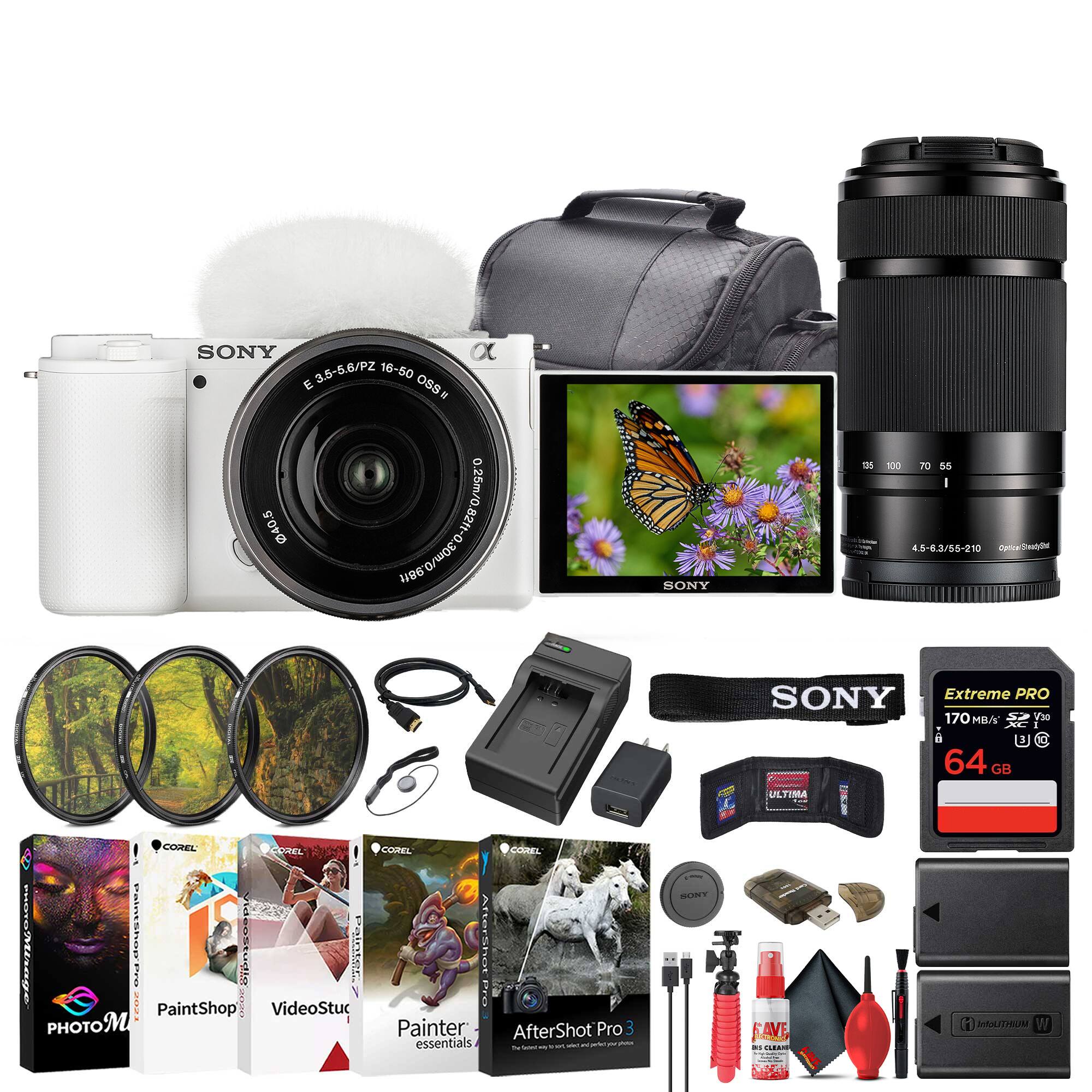 SONY a 3.5-5.6/PZ 16-50 OSS - 0.25m/0 @40.5 020m/0.821-0.30m/0.sai 98f  
SONY T 100 TO S5 4.5-6.3/55-210  
COREL COOEL Section  
SKRPrR  
danstuaio  
PalOtRr  
PaintShop  
VideoStuc  
PHOTOM  
COREL  
Aftershot  
Painter: 1ort19tA Pro 3 essentials  
GONT SONY Extreme PRO 170 B/ V0  
64 GB ULTIMA 1km AVE SROITU W - C8.-