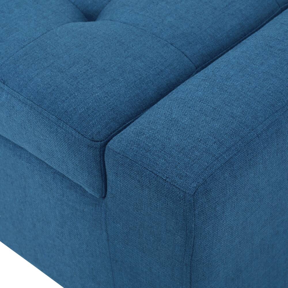 Alt View 8. Ropilly - Ropilly 50 Inch Navy Blue Tufted Storage Ottoman Bench Lift Top Upholstered Footrest with Solid Wood Legs - Navy Blue.