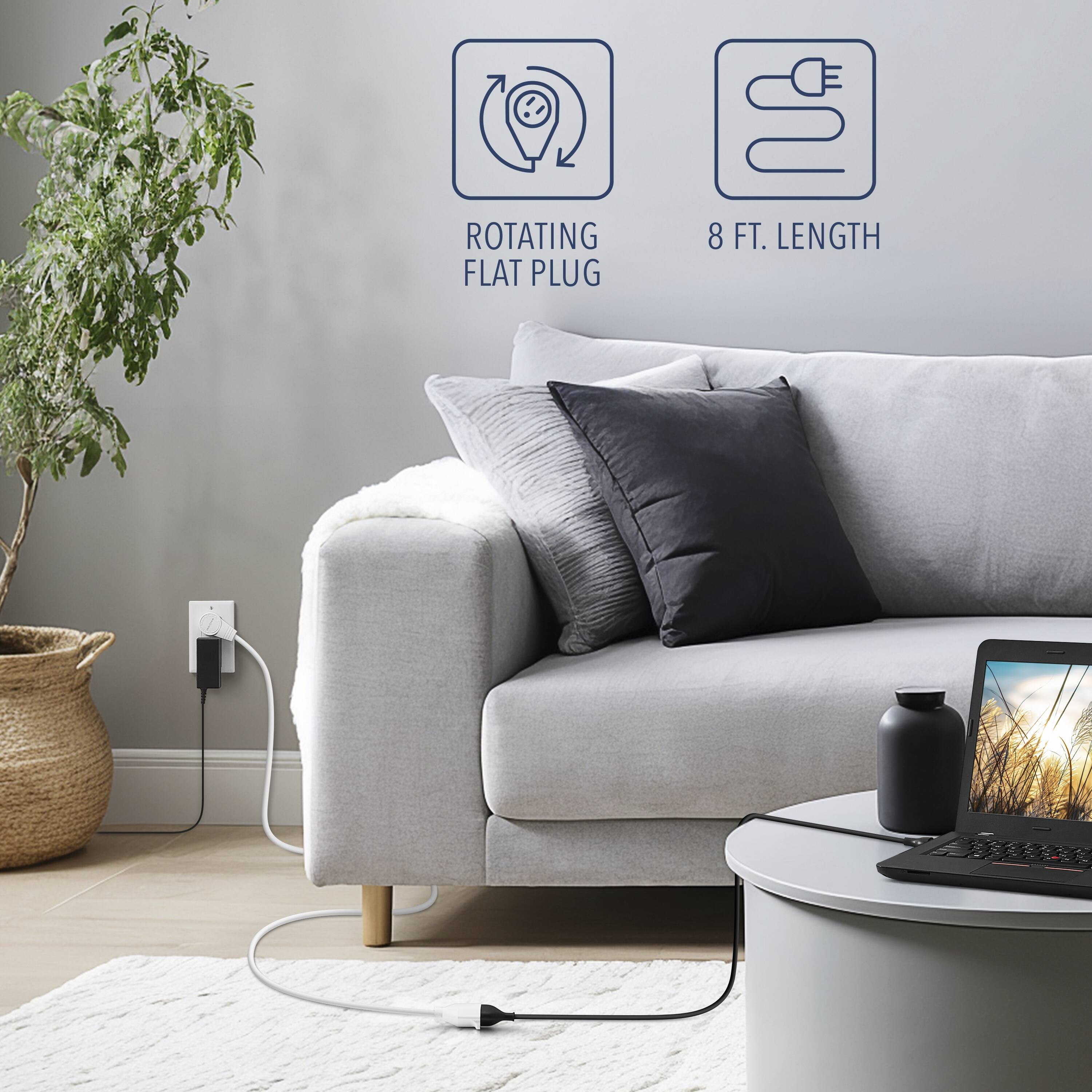 The text on the image reads "ROTATING FLAT PLUG 8 FT. LENGTH."