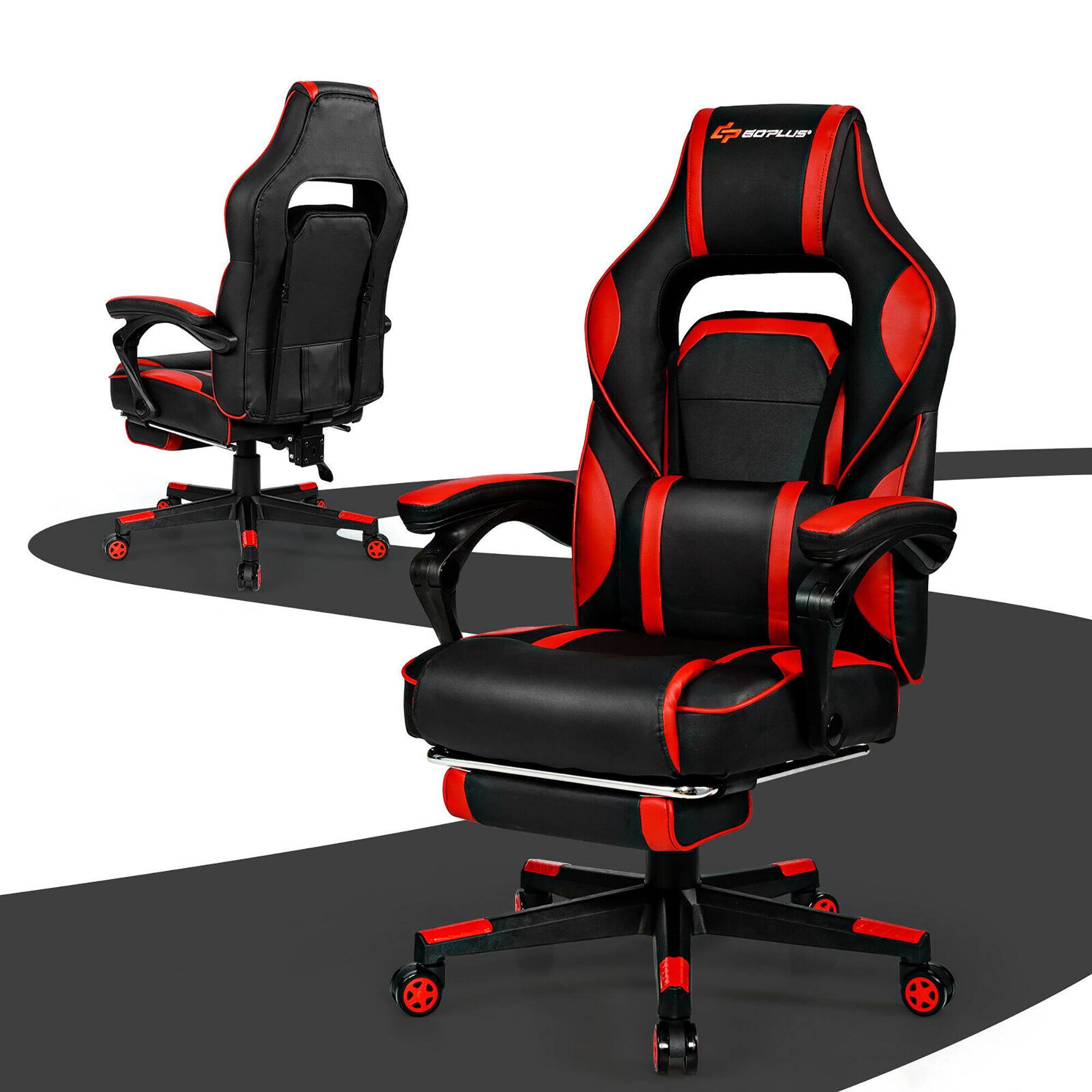 Alt View 17. Costway - Gaming Massage Reclining Racing Chair with Footrest - Red + Black.
