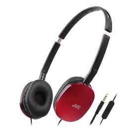 JVC - FLATS with Mic and Remote On-Ear Headphones HAS160R - Red