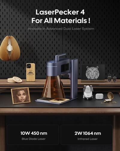 LaserPecker LP4 dual Laser Engraver with Rotary Extension 10w LaserPecker LP4 dual Laser Engraver with Rotary Extension 10w