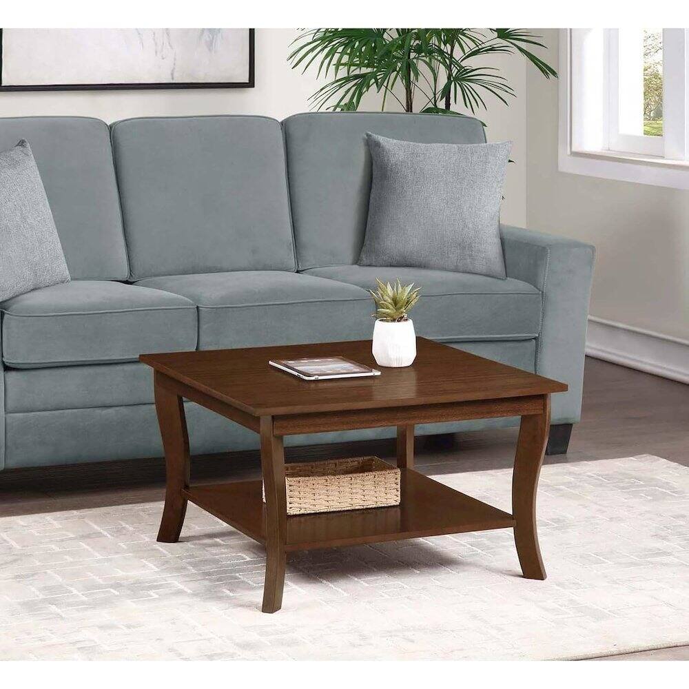 Angle. Convenience Concepts - American Heritage Square Coffee Table, Espresso - Espresso.
