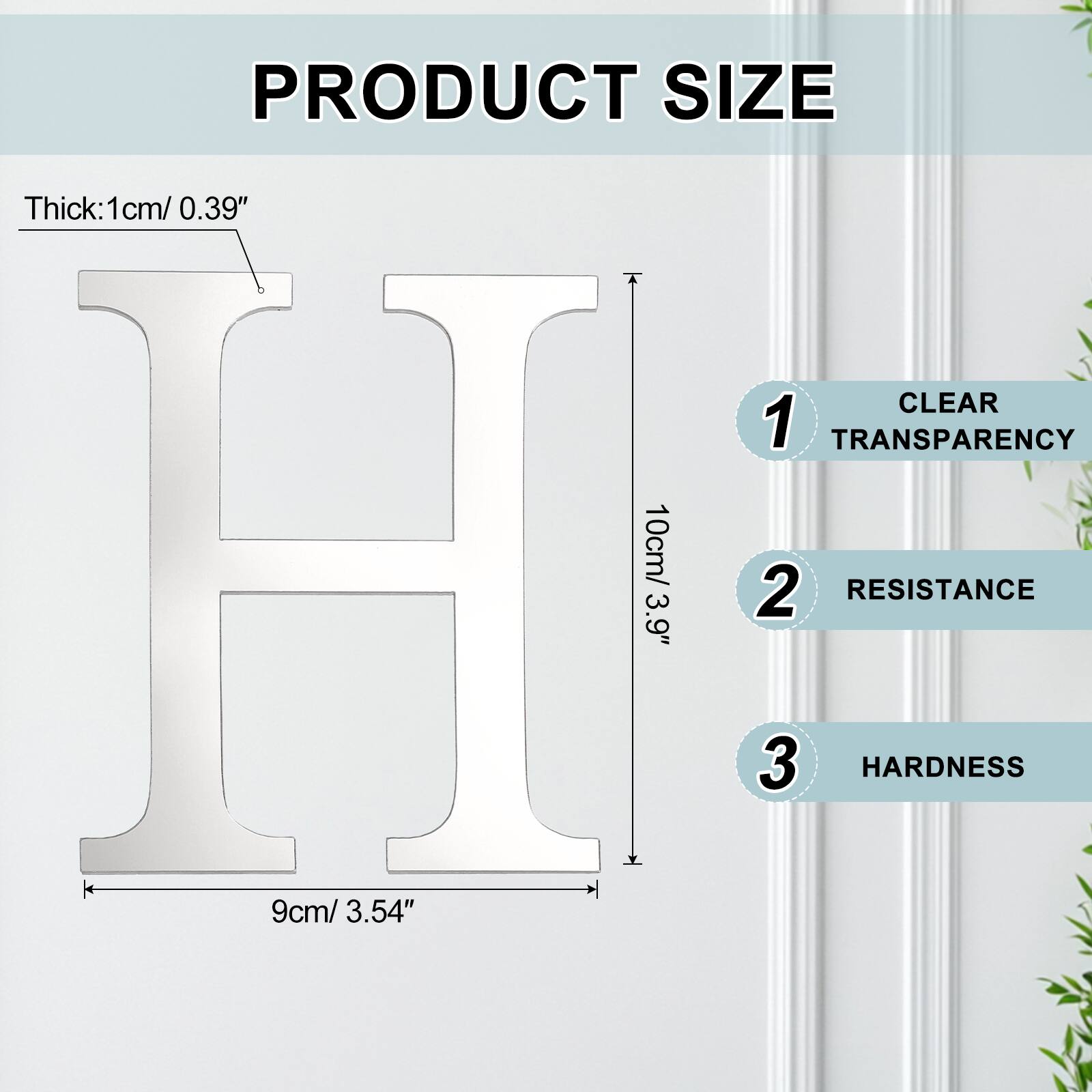 PRODUCT SIZE

Thick: 1cm/0.39"

CLEAR TRANSPARENCY

10cm/3.9"

RESISTANCE

9cm/3.54"

HARDNESS