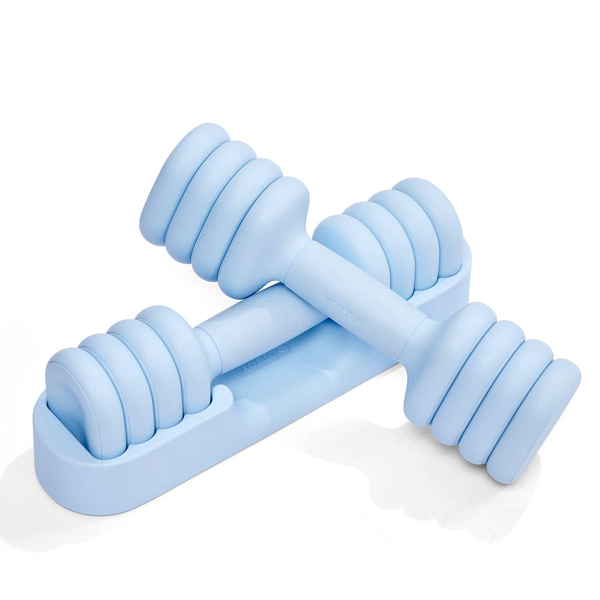 Refined Abode Design - Adjustable Dumbbell Set Of 2 4 in 1 Hand Weights For Women At Home Compact Free Dumbbells With Soft Grip And - Blue
