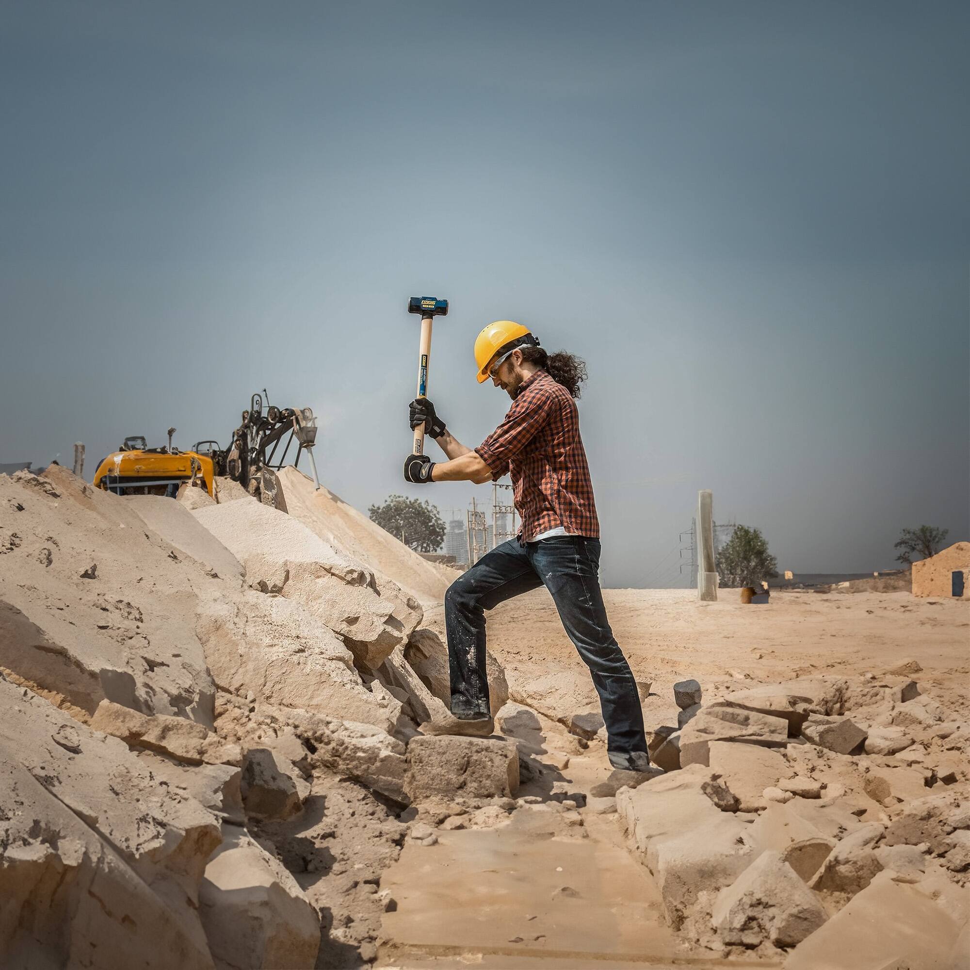 Alt View 2. Estwing - Estwing 8 Pound Head Hard Face Stake Sledge Hammer with 36 Inch Hickory Handle - Blue, Natural.