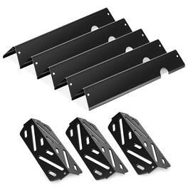 VEVOR - Flavorizer Bars and Heat Deflectors, 17 in Grill Replacement Part, Porcelain-enameled Steel, 8 Pack - Black