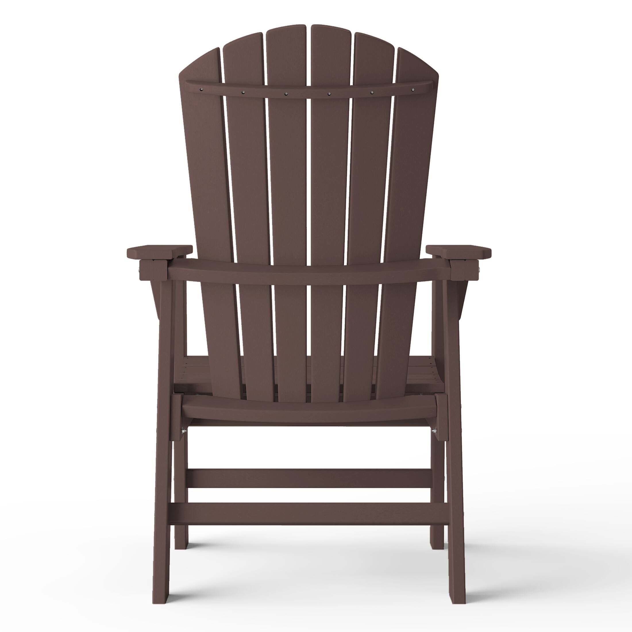 Back. WestinTrends - WestinTrends Dylan Outdoor Patio Shell-back Adirondack Dining Chair Weather Resistant - Dark Brown.