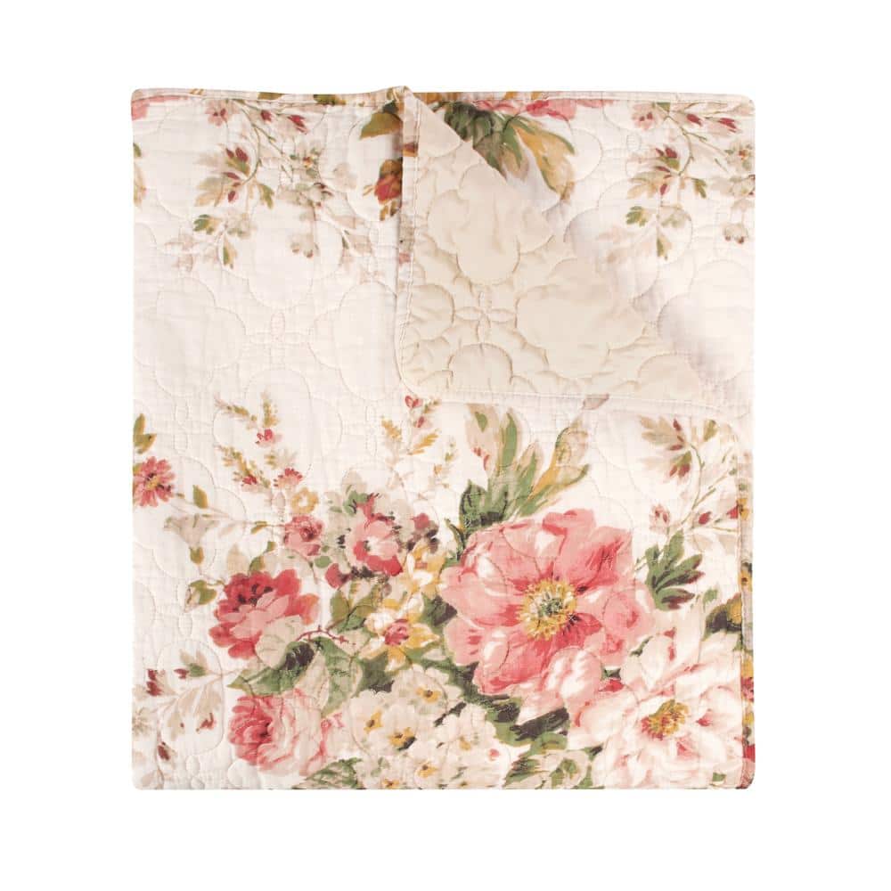 Greenland Home Fashions - Grace Stunning Floral Design Luxurious Modern Ultimate Comfort Throw Accessory 50"x60" - Buttercup