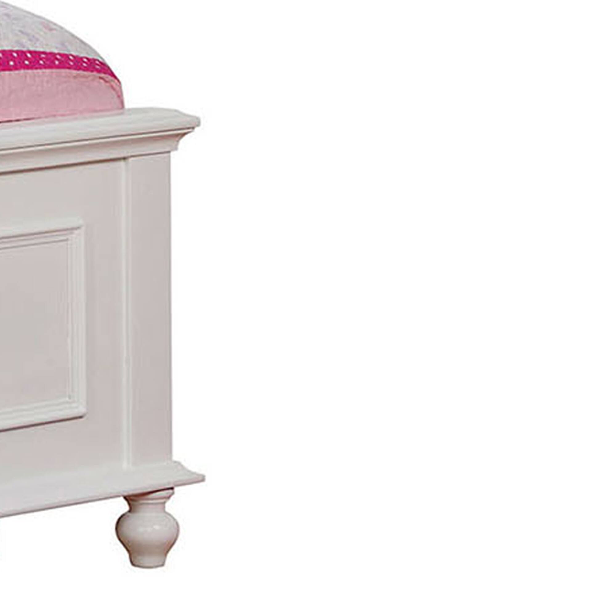 Alt View 3. Manhattan Lane - Wooden Twin Size Bed with Camelback Design Headboard and Turned Legs, White - White.