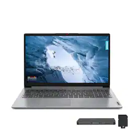 Lenovo - IdeaPad 1 15.6" HD Laptop,Intel N4500,20GB RAM,1TB SSD+1TB Dock Set+128GB eMMC,Num Pad, Webcam,Win 11,Grey - Gray
