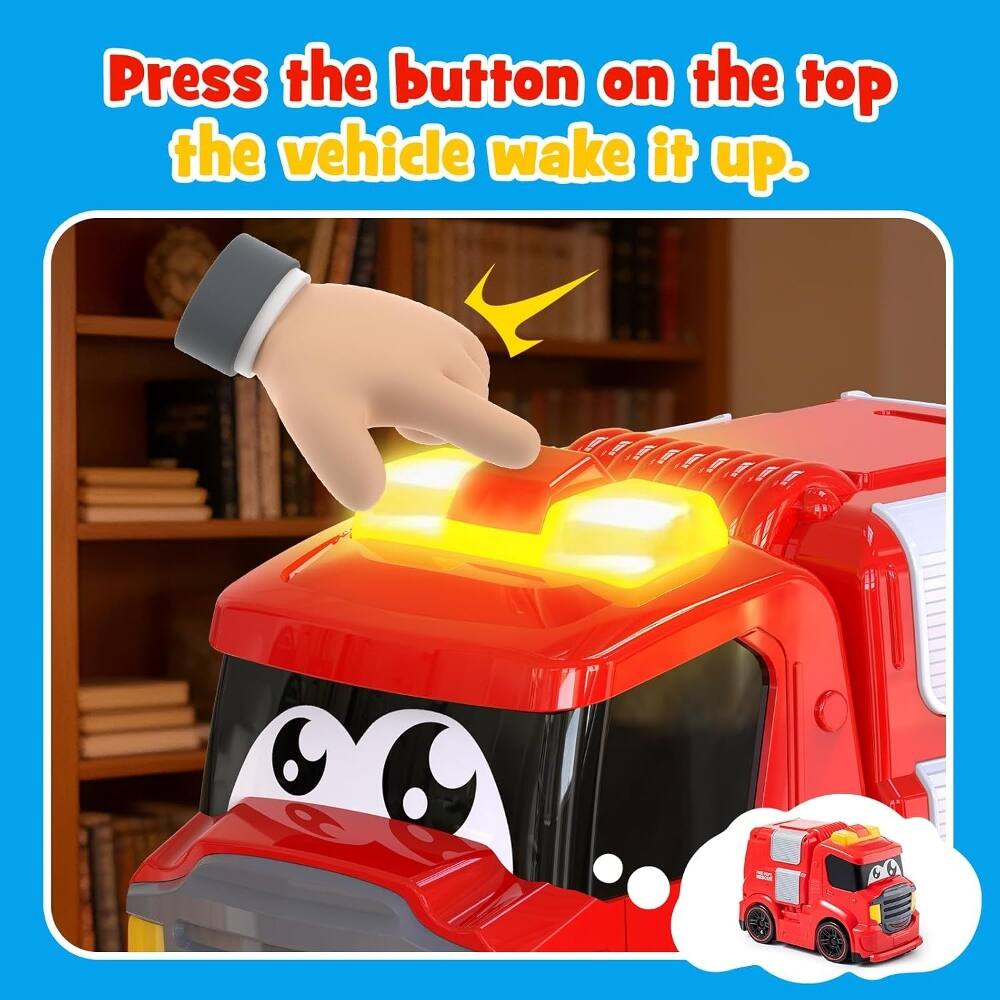 Press the button on the top of the vehicle to wake it up.