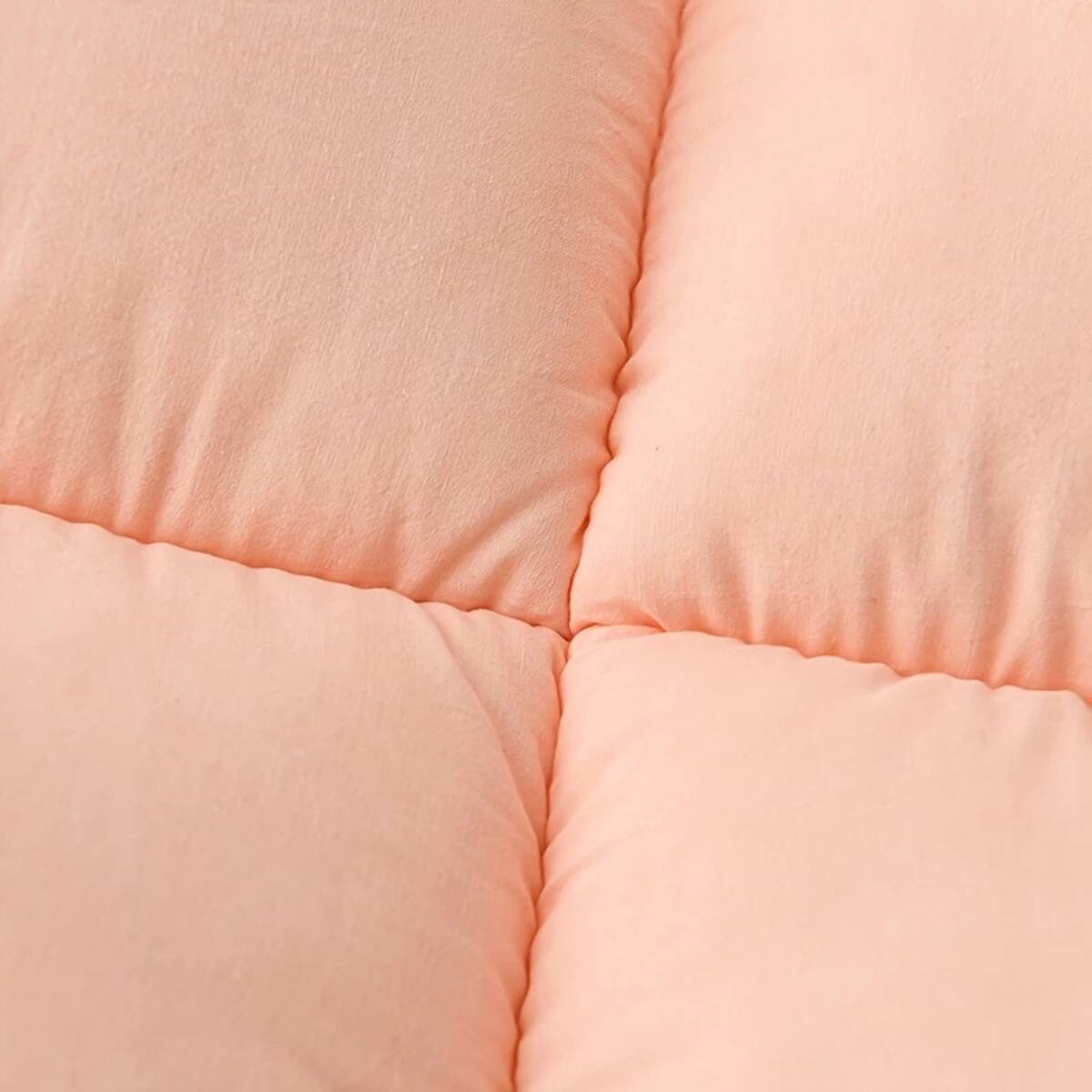 Left. Shatex - 3D Quilted King Mattress Topper with Thickened, Soft Filler, Skin-Friendly and Breathable for All Seasons - Pink.