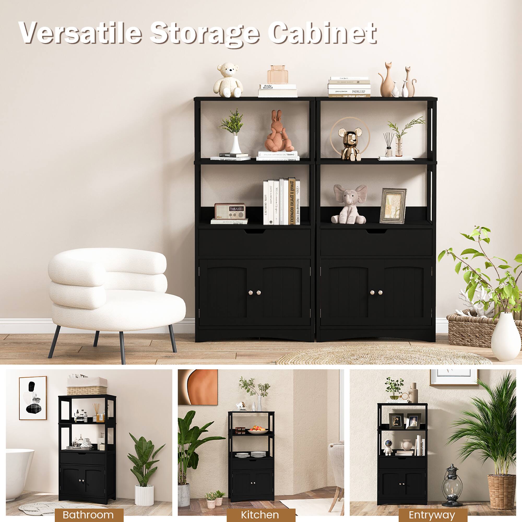 Versatile Storage Cabinet

Bathroom  
Kitchen  
Entryway