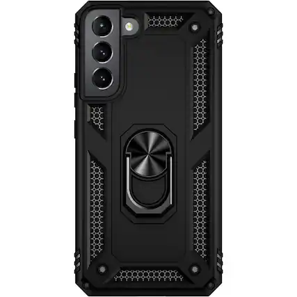 Front. SaharaCase - Military Kickstand Series Case for Samsung Galaxy S22+ - Black.