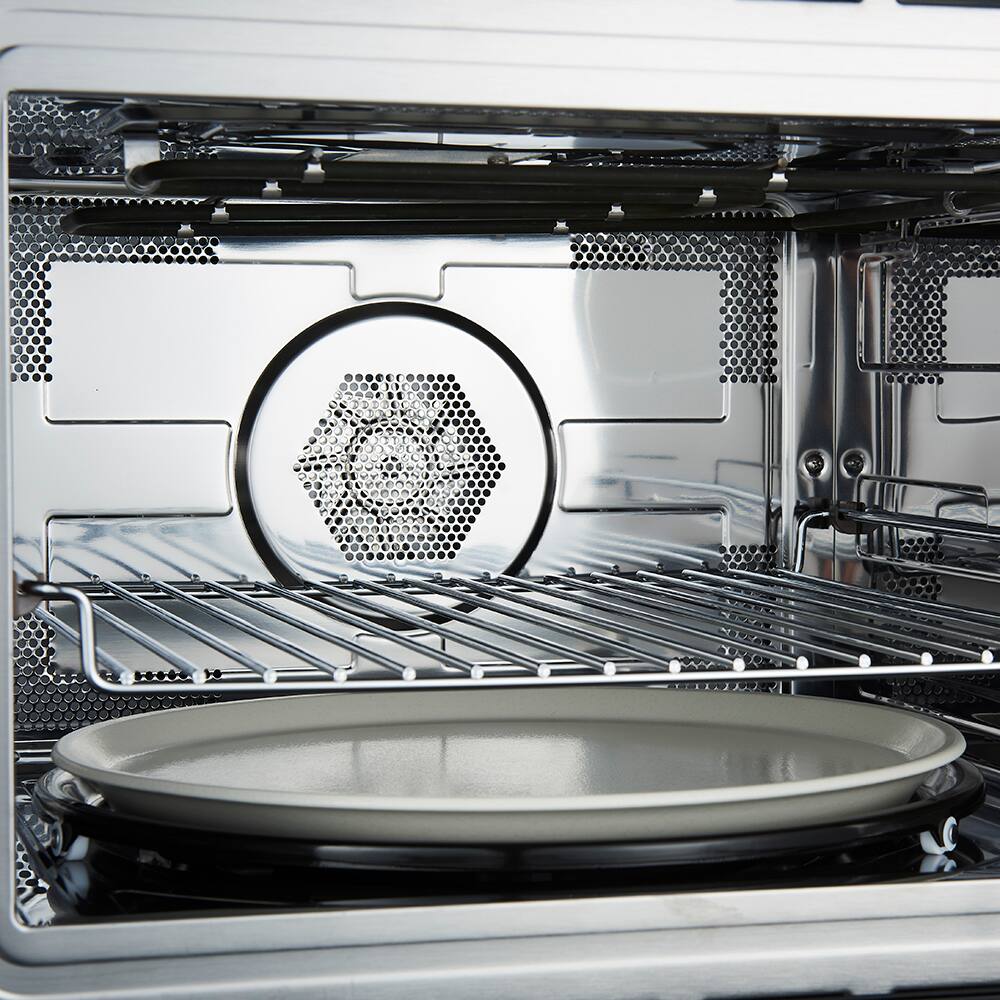 Alt View 8. Forno Appliances - Oliena Espresso 1.6 cu. ft. Built-in 1750W Compact Convection Oven and 1000W Microwave Combo with Sensor Cooking - Black.