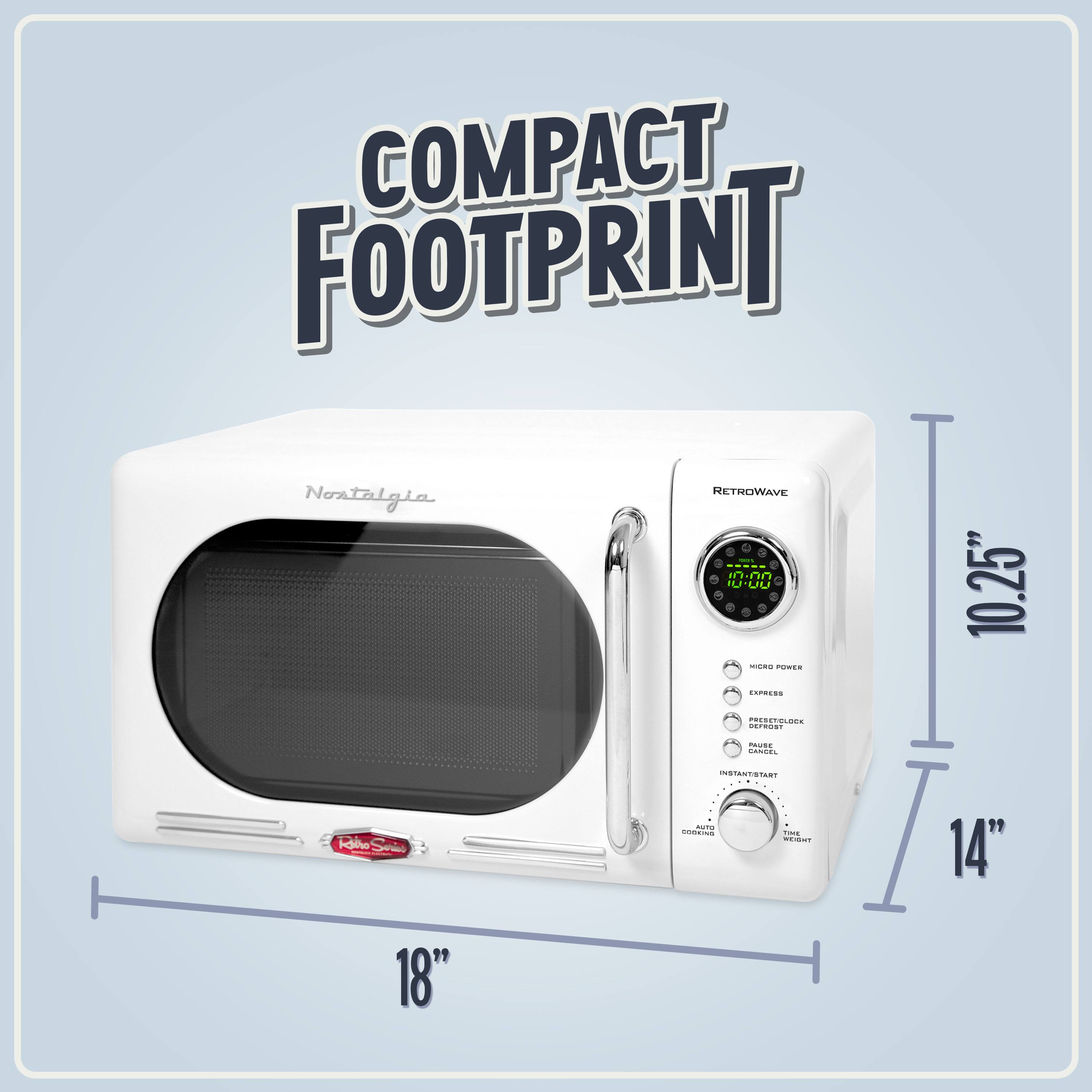 COMPACT FOOTPRINT  
RETROWAVE  
Nostalgia 10-0000 RL  
EanE - C  
APRESS POES  
10.25" x 14" x 18"  
Kalho Serie