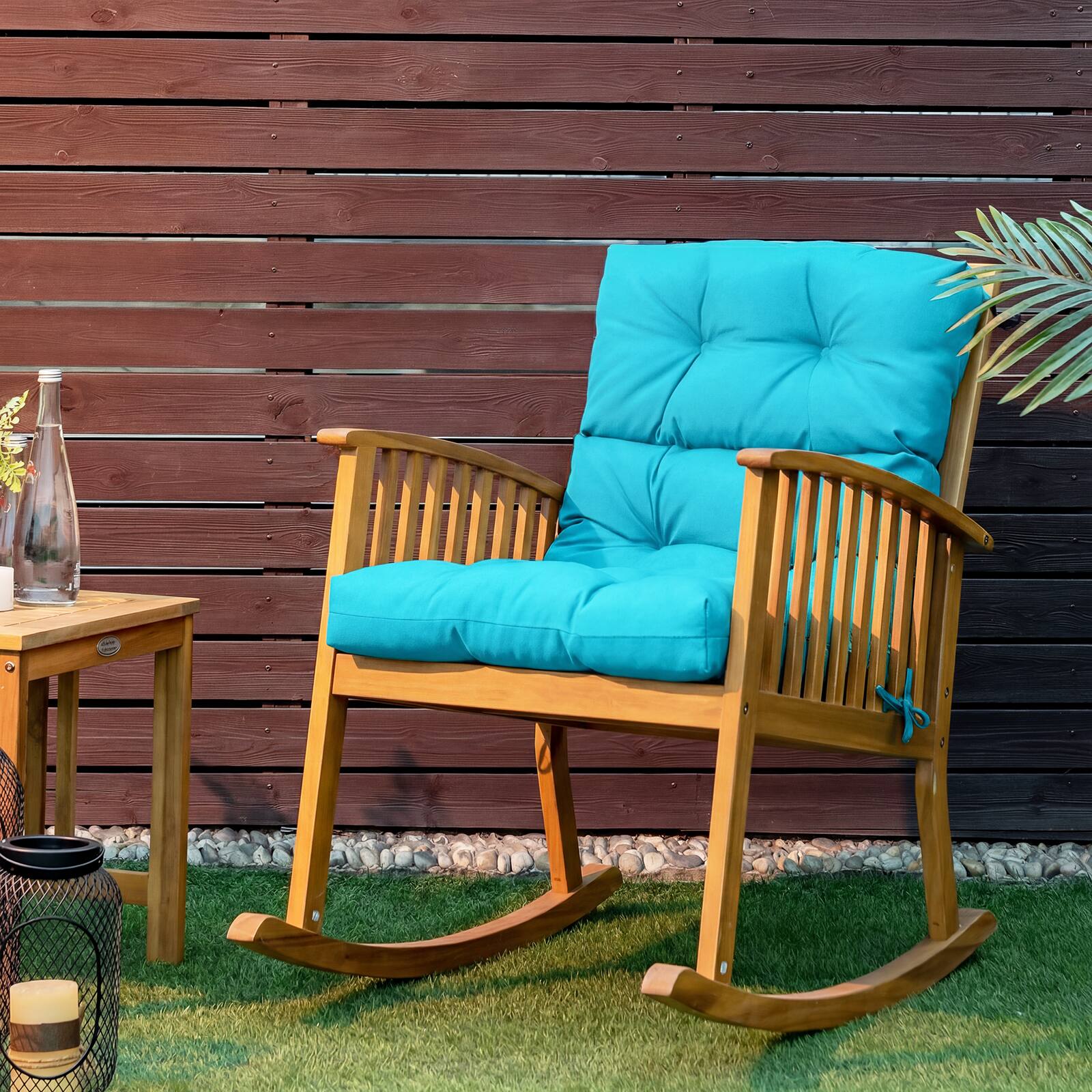 Alt View 4. Costway - Costway 1 PCS Outdoor Back Chair Cushion Tufted Pillow Patio Seating Pad - Turquoise.
