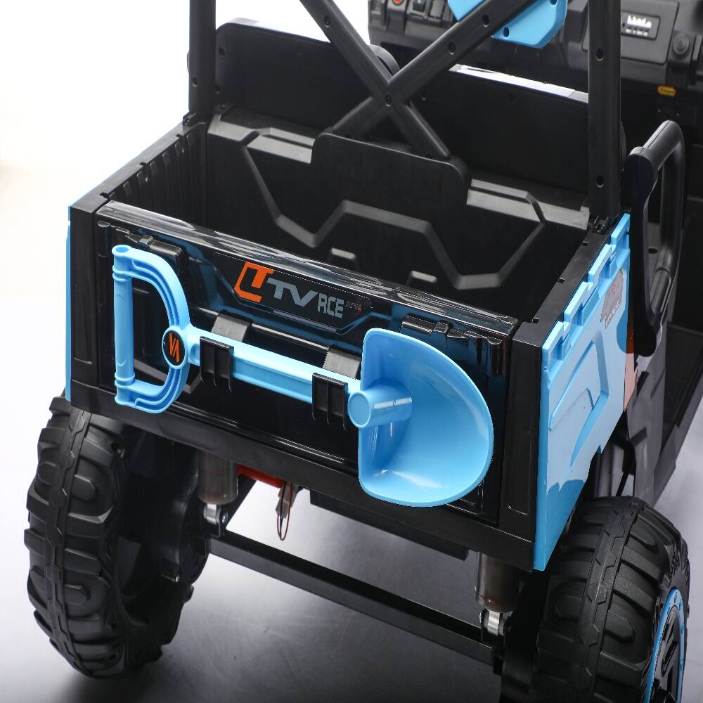 Ropilly 24V Kids Golf Cart 4WD 2 Seater Ride on Car with Sun Shade Blue ...