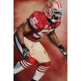 Deacon Jones Foundation - San Francisco 49ers "Patrick Willis" Fine Art Canvas Print 18" x 24" by Artist Rob Jackson - Multicolor