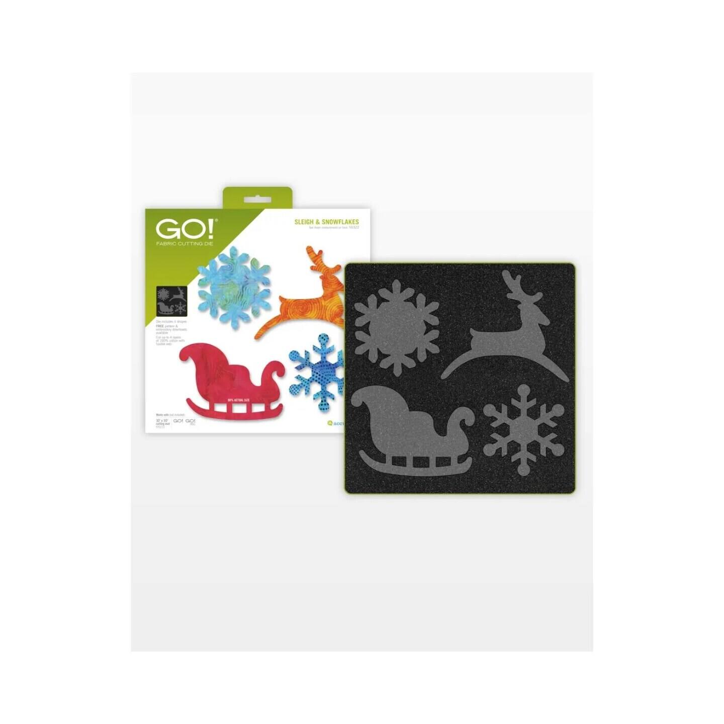 GO! Fabric Cutting Die Sleigh & Snowflakes