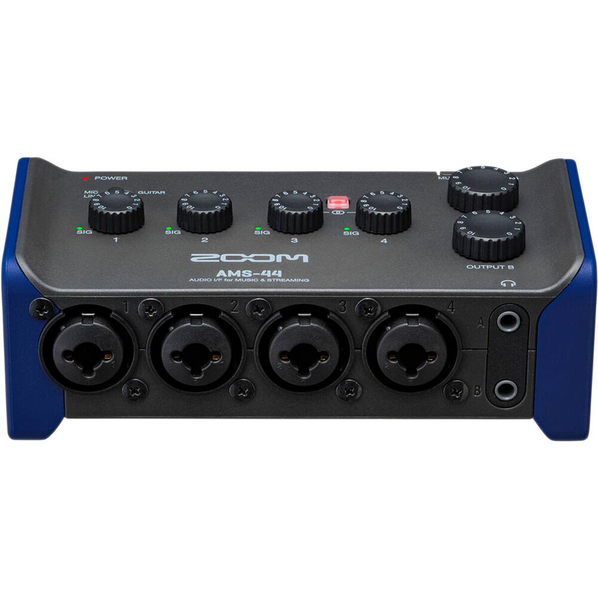 POWER  
MIX  
GUITAR  
SIG 1  
SIG 2  
SIG 3  
SIG 4  
OUTPUT B  
ZOOM  
AMS-44  
AUDIO I/F FOR MUSIC & STREAMING  
OUTPUT EN