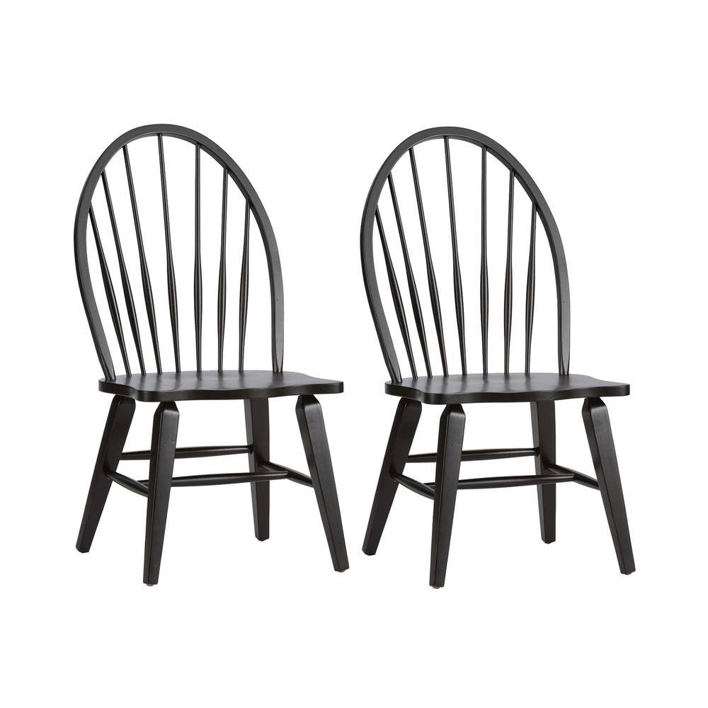 Alt View 1. Liberty Furniture Industries - Hearthstone Ridge Windsor Back Side Chair - Black-Set of 2 in Tobacco - Brown.