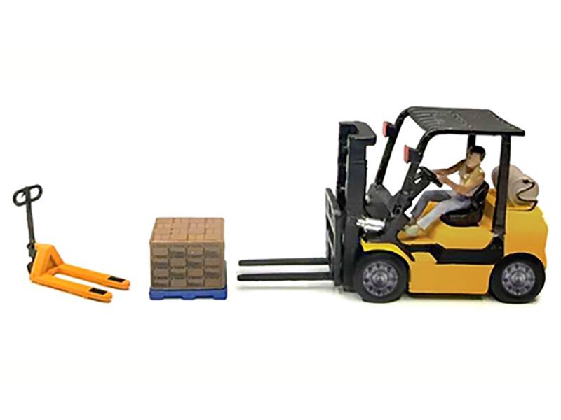 Angle. American Diorama - "Heavy Lifters" 4 piece Diecast Set Limited Edition for 1/64 Scale Models by American Diorama - Multi.