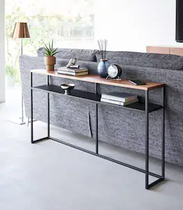 Yamazaki Home - Long Console Table (26" H) - Steel - Black