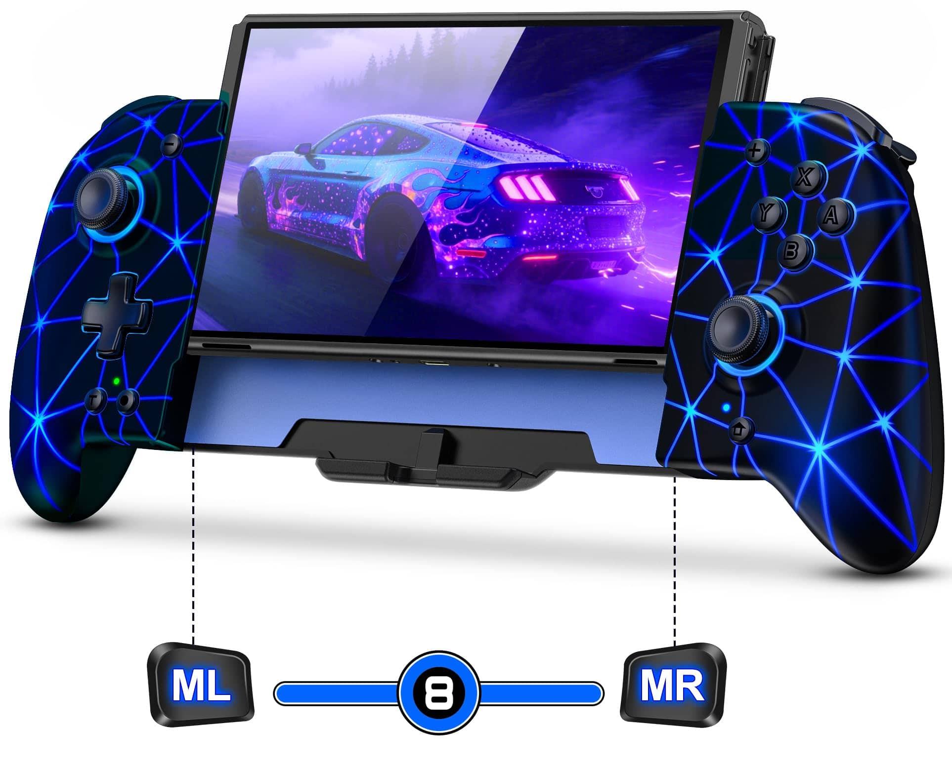 Reds Spade - Controllers For Switch oled Full--pad Better Handheld Mode Accessories Wireless Pro Controller With Joystick - Black-Stellar Grid