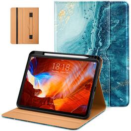 DTTO - Case for iPad Pro 11 Inch M5/M4,Premium Leather Business Folio Stand Cover with Pencil Holder, Auto Wake/Sleep - Sandy Wave