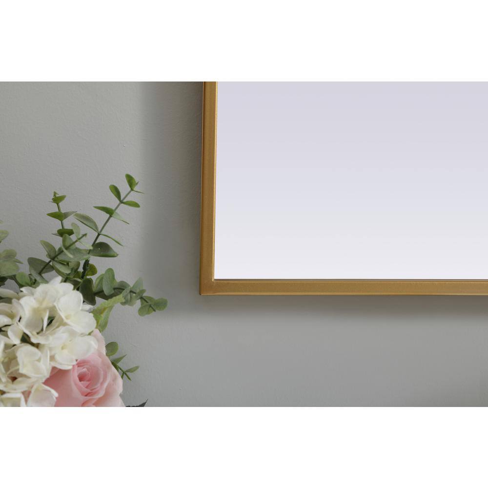 Alt View 1. Elegant Decor - Metal Frame Arch Mirror 33x24 Inch in Brass - Brass.