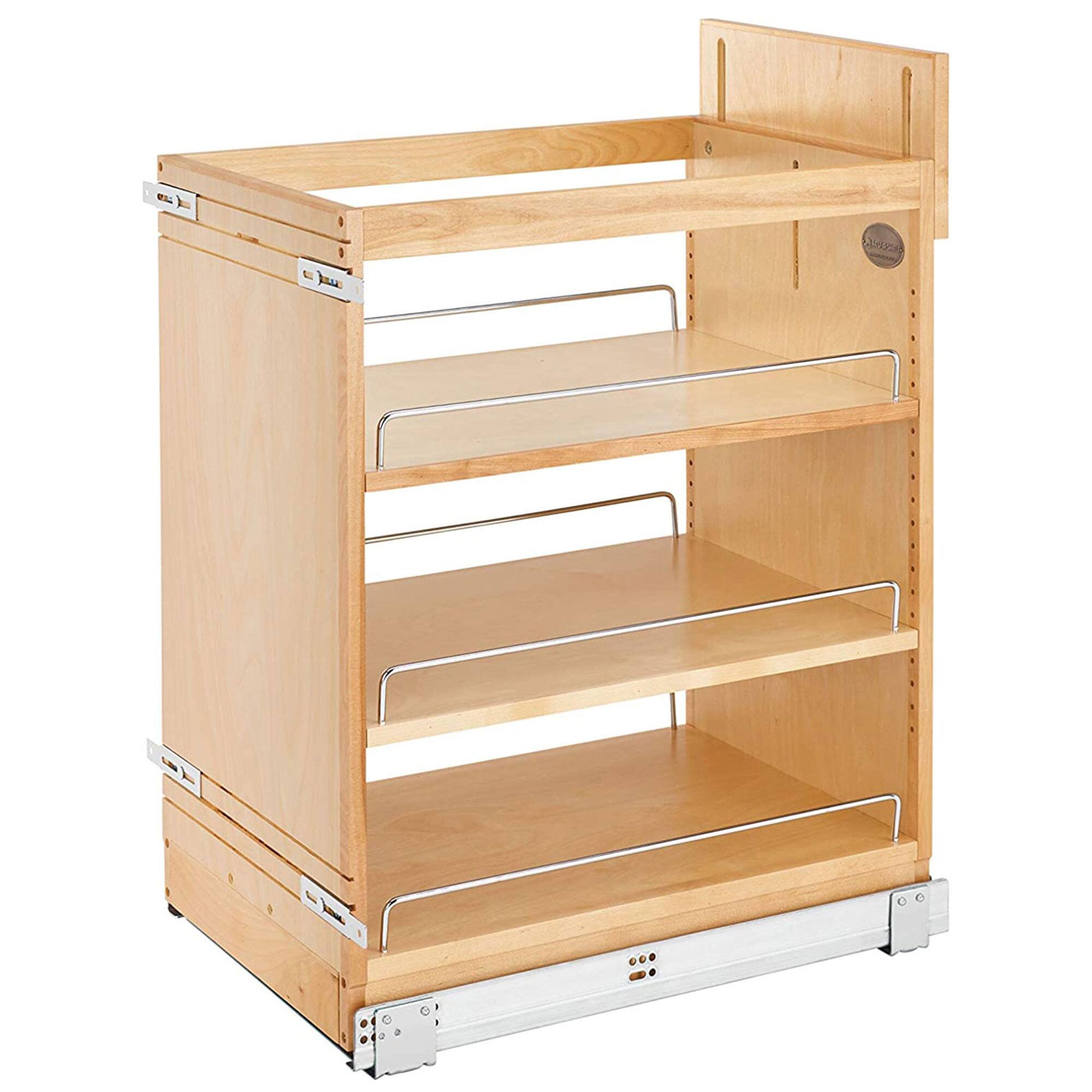 Front. Rev-A-Shelf - Rev-A-Shelf 14.75" Pullout Kitchen Cabinet Organizer Soft-close, 448-BCSC-14C - Light Brown.