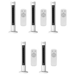 Hurricane - 40" Triple Action Air Enhancing Tower Fan and Diffuser, 5 Pack - White
