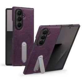 Dteck - for Samsung Galaxy Z Fold7 Slim Case with Integrated Kickstand,Shockproof Non-Slip Hybrid Cover,Compatible with Mag Safe - Purple