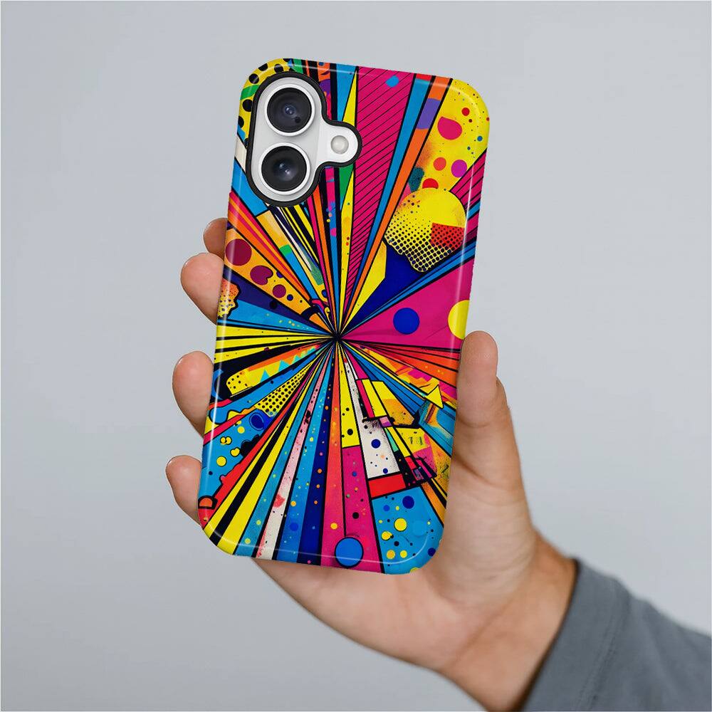 Alt View 3. Finnhomy - Smartphone Case for iPhone - Dual-Layer Heavy Duty Protective Cover - Neon Burst - Neon Burst for iPhone 16.