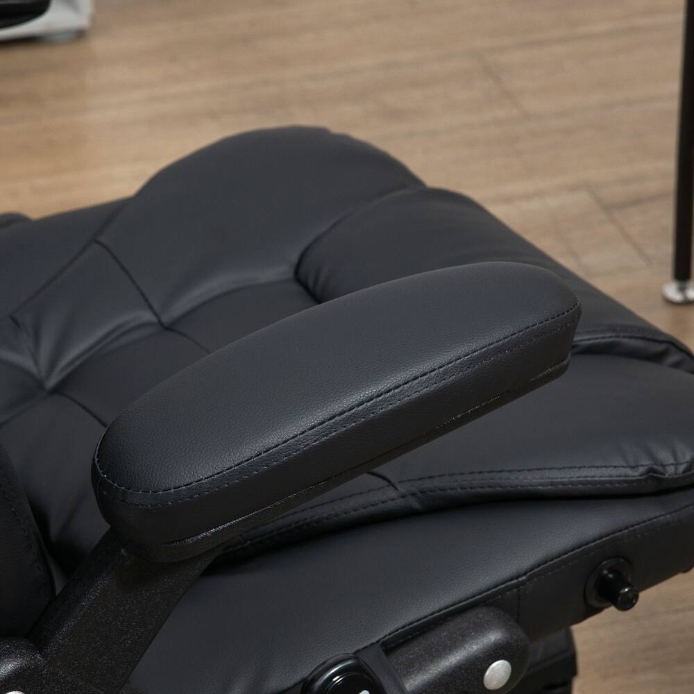 Alt View 4. Loheer - Loheer Heated Massage Office Chair Reclining Desk Chair Black - Black.