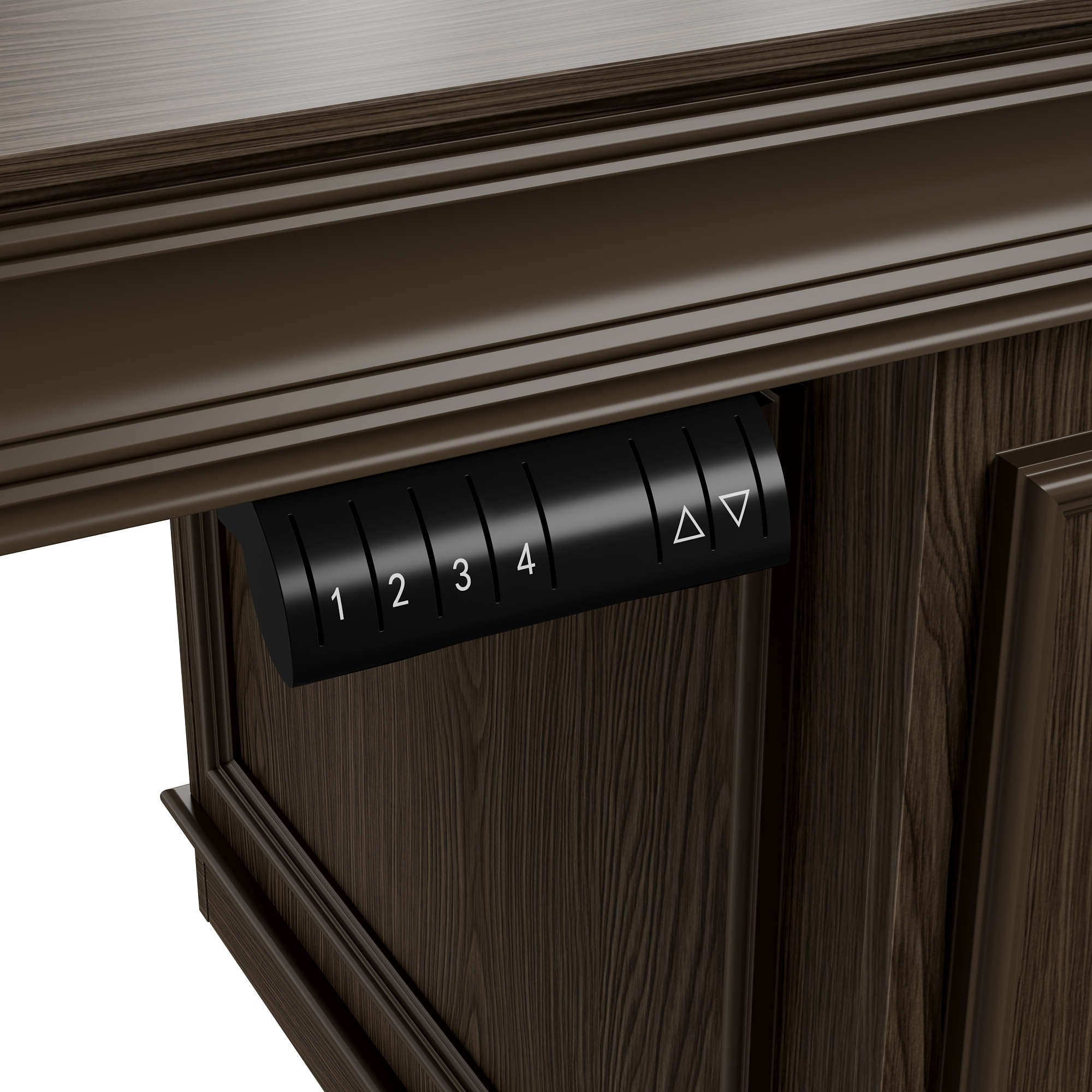 Alt View 4. Famapy - Electric Standing Desk with Side Cabinets, Heavy-Duty Height Adjustable Home Office Workstation with 4 Memory Presets - Dark Walnut.