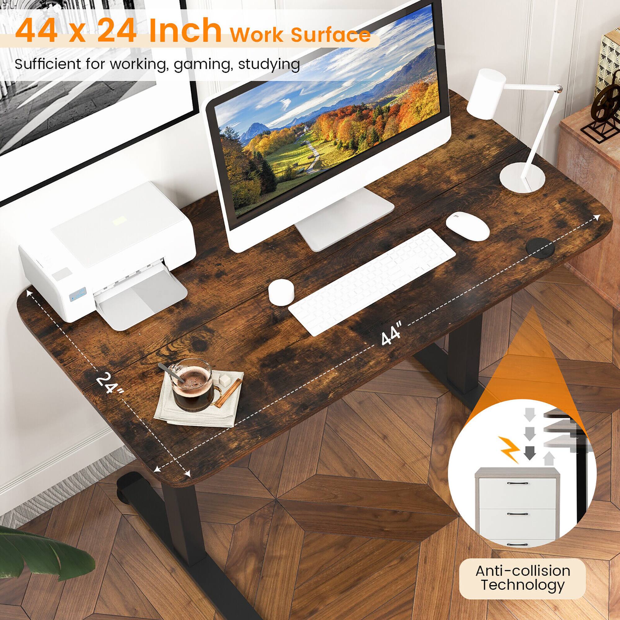 44 x 24 Inch work surface
Sufficient for working, gaming, studying
24"
44"
Anti-collision Technology