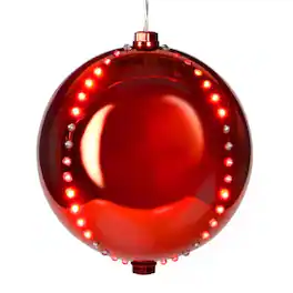 Celebrations - Platinum LED Lighted Ornament 6 in. Hanging Decor - Red
