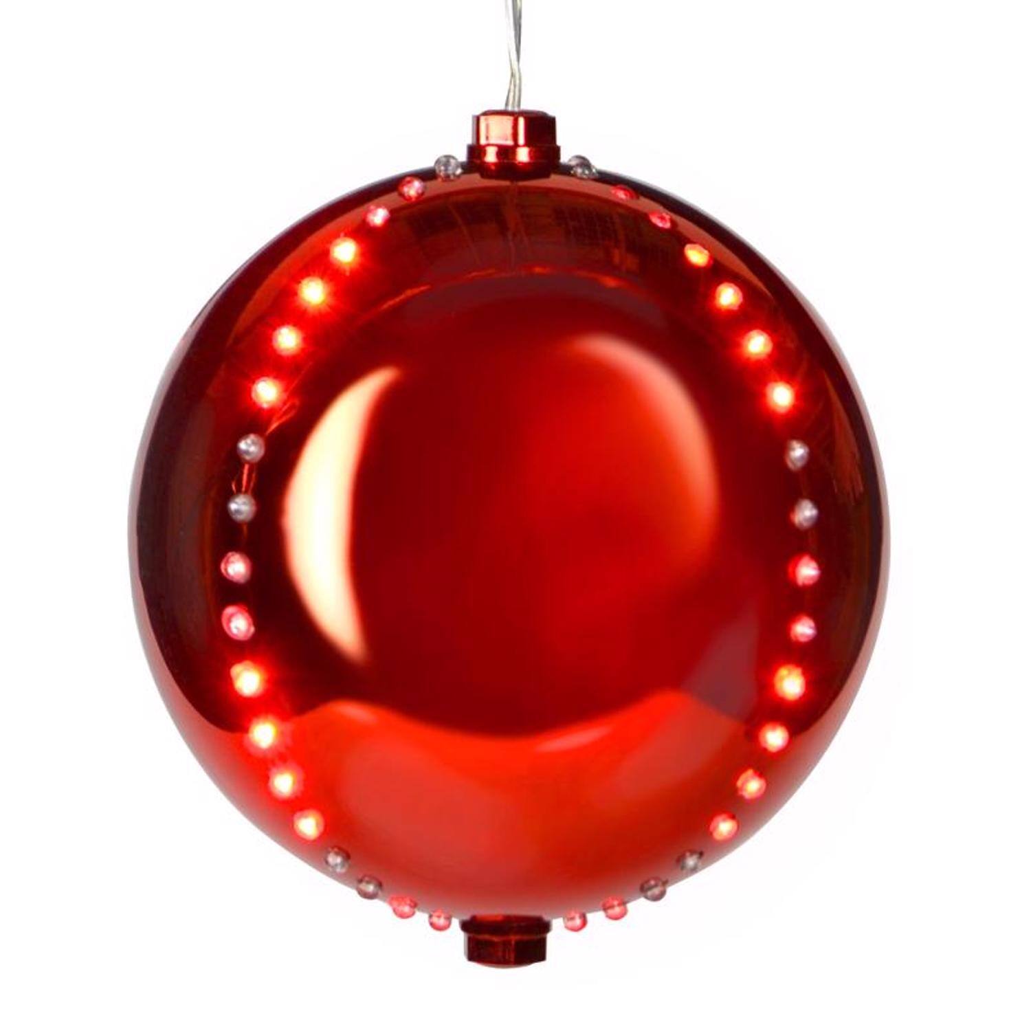 Celebrations - Platinum LED Lighted Ornament 6 in. Hanging Decor - Red