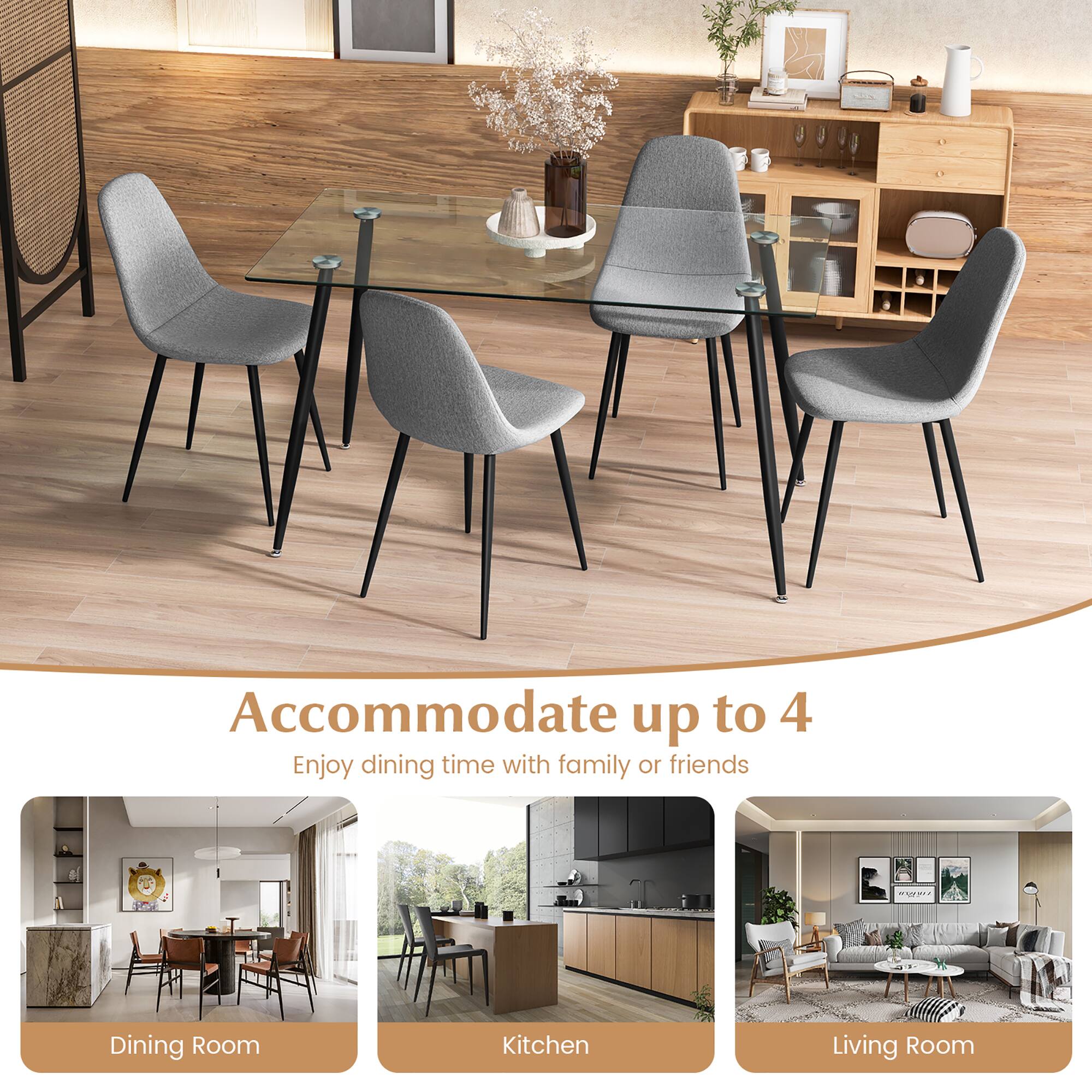 Accommodate up to 4  
Enjoy dining time with family or friends

Dining Room  
Kitchen  
Living Room