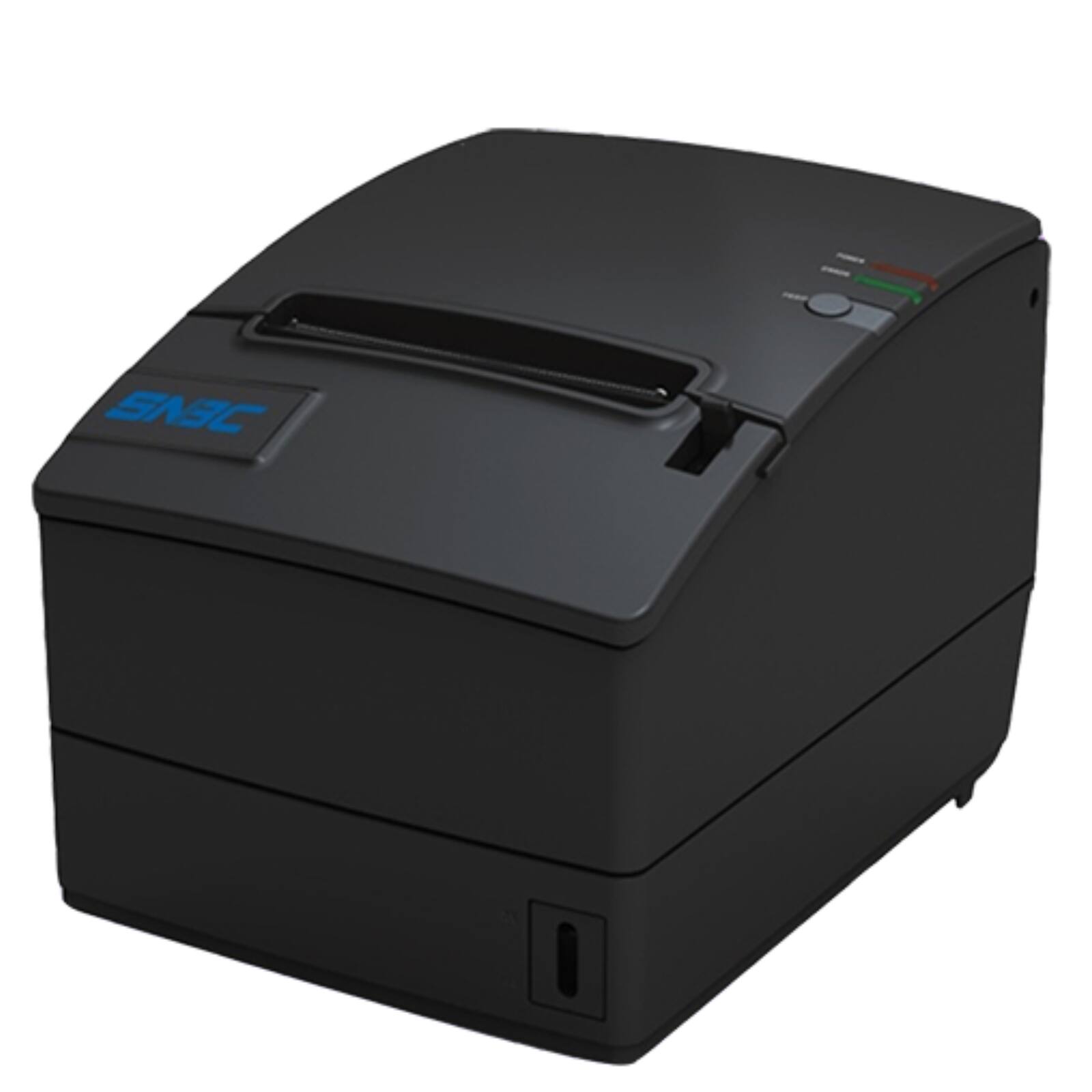 Angle. SNBC - BTP-R180II 80mm Thermal Receipt Printer - 230mm/s USB Serial Ethernet | Auto Cutter POS Retail Restaurant Kitchen 3 1/8" - Black.