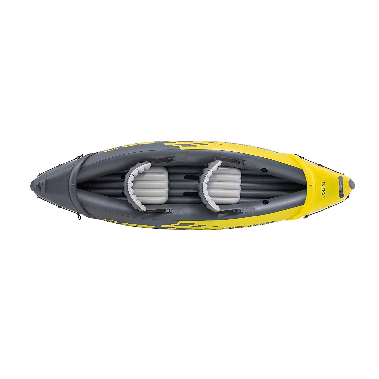 Alt View 2. Intex - Intex Explorer K2 2 Person Inflatable Kayak Set and Air Pump, Yellow (3 Pack) - Yellow.
