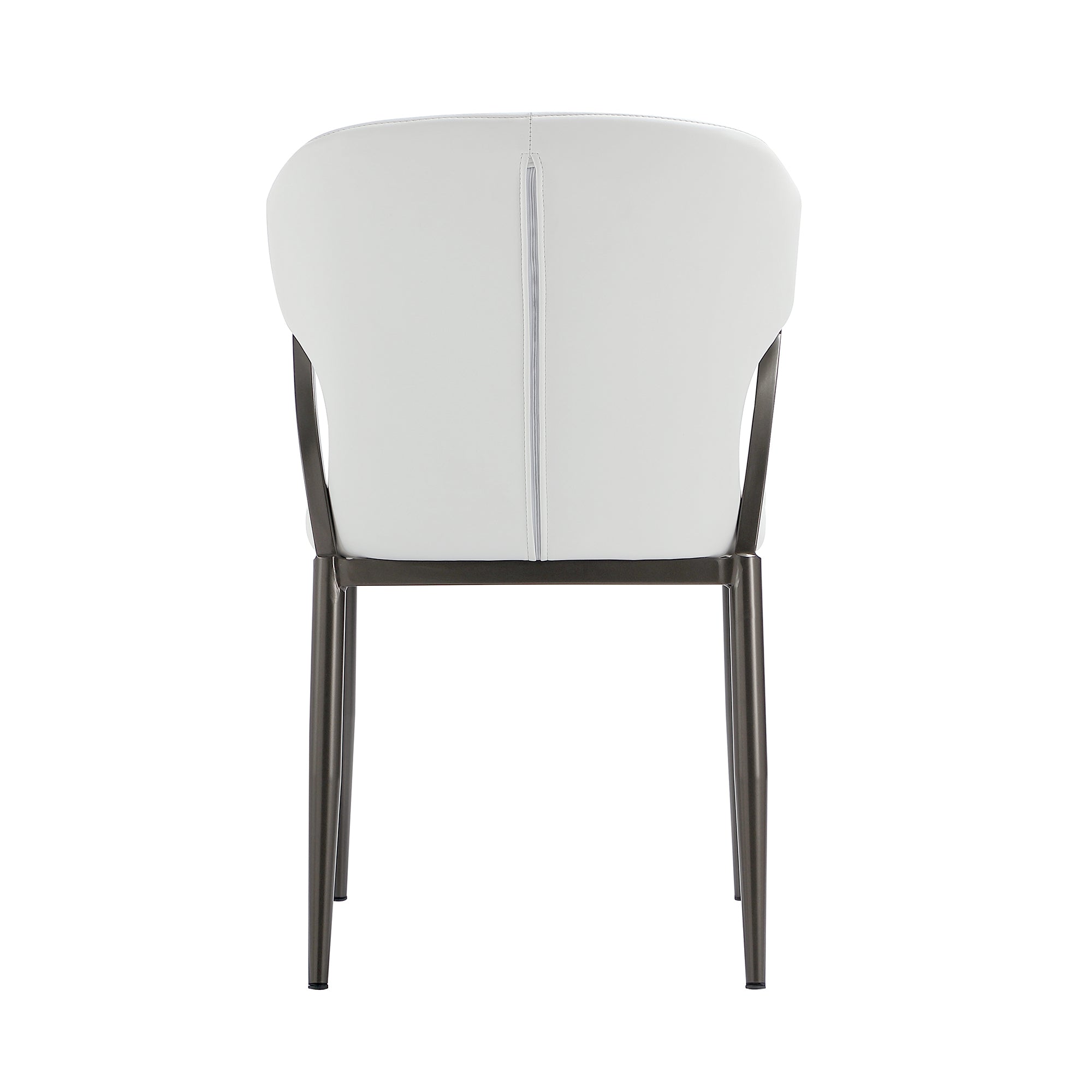 Alt View 4. Manhattan Comfort - Kirsten Modern Metal Vegan Leather Dining Chair - Set of 2 - White.