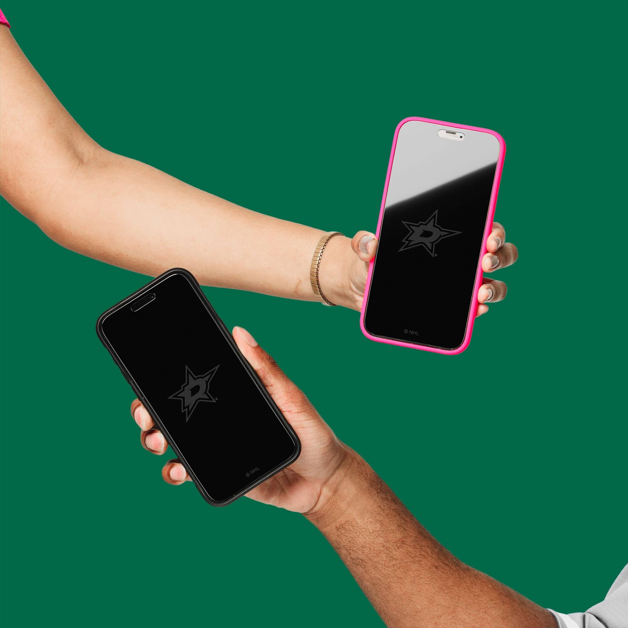 Alt View 2. Screen Skinz - Dallas Stars Disappearing Logo iPhone Screen Protector - 16 Pro Max - Multicolor.
