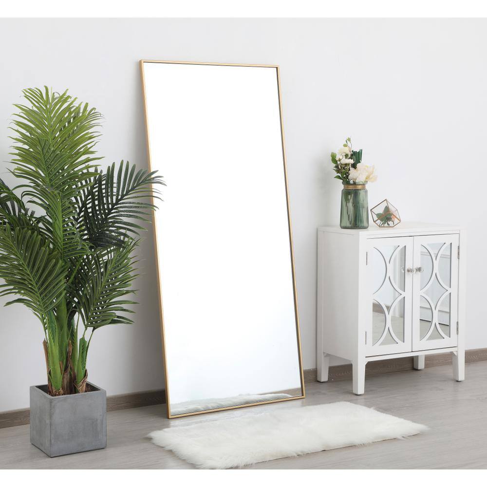 Alt View 10. Elegant Decor - Metal frame rectangle mirror 30 inch in Brass - Brass.