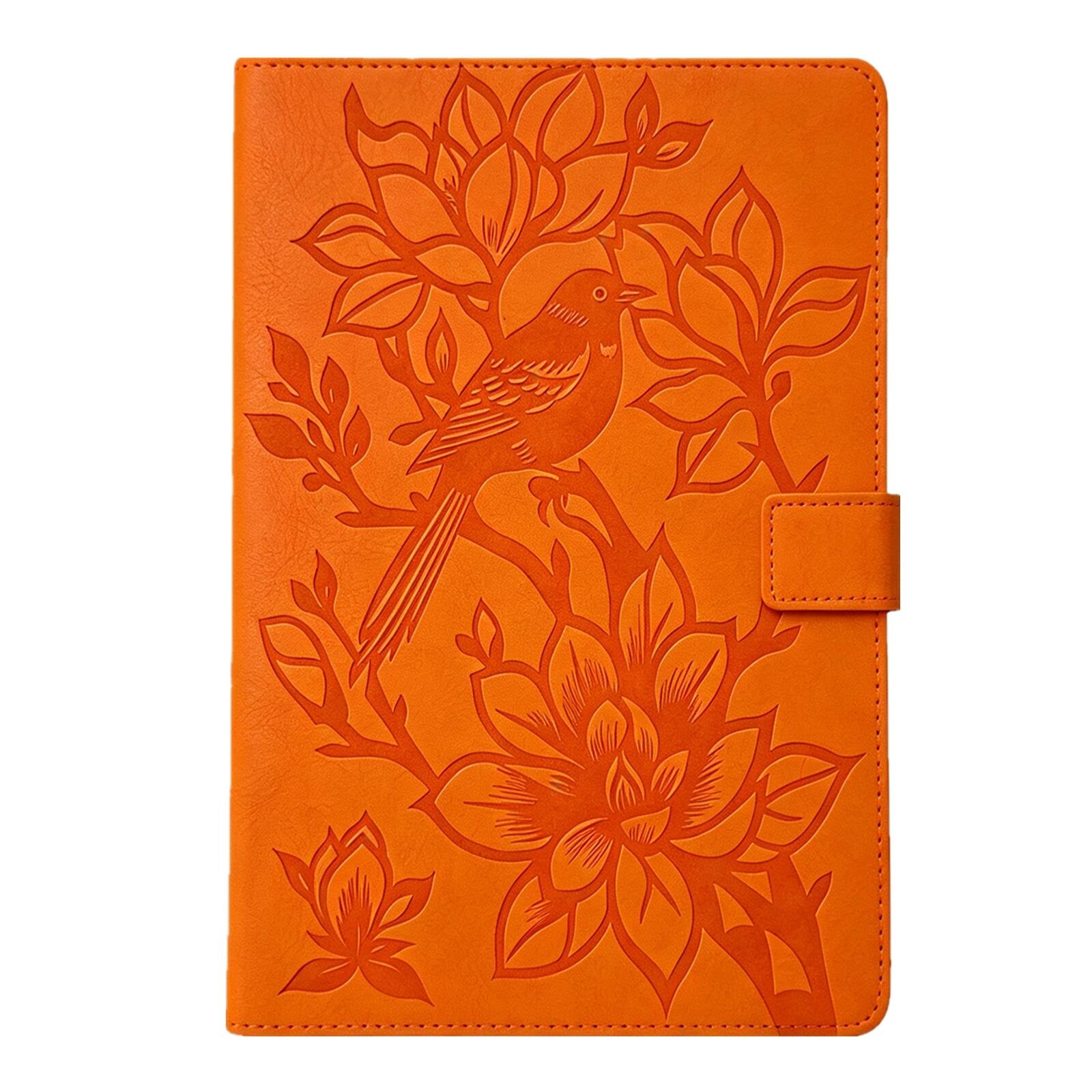 Alt View 2. Dteck - Faux Leather Flip Case for Samsung Galaxy Tab A11+ (A11 Plus) 2025 / A9+ 2023,Embossed Bird Wallet Folio Stand Cover - Orange.