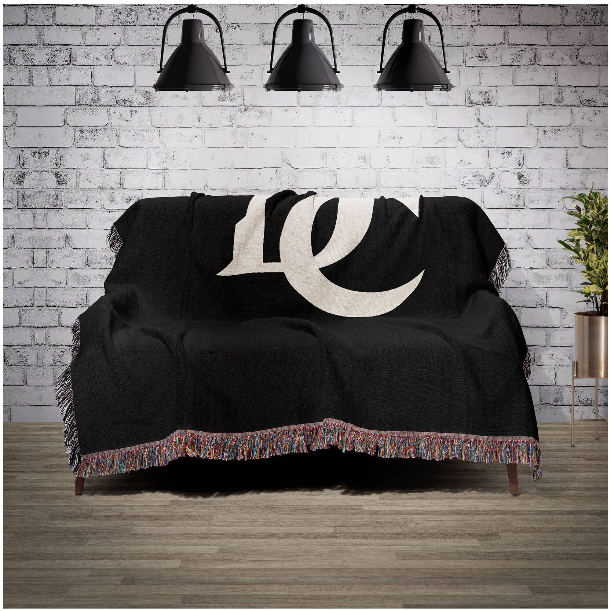 Alt View 1. Chad & Jake - Davidson Wildcats Woven Blanket - Black.